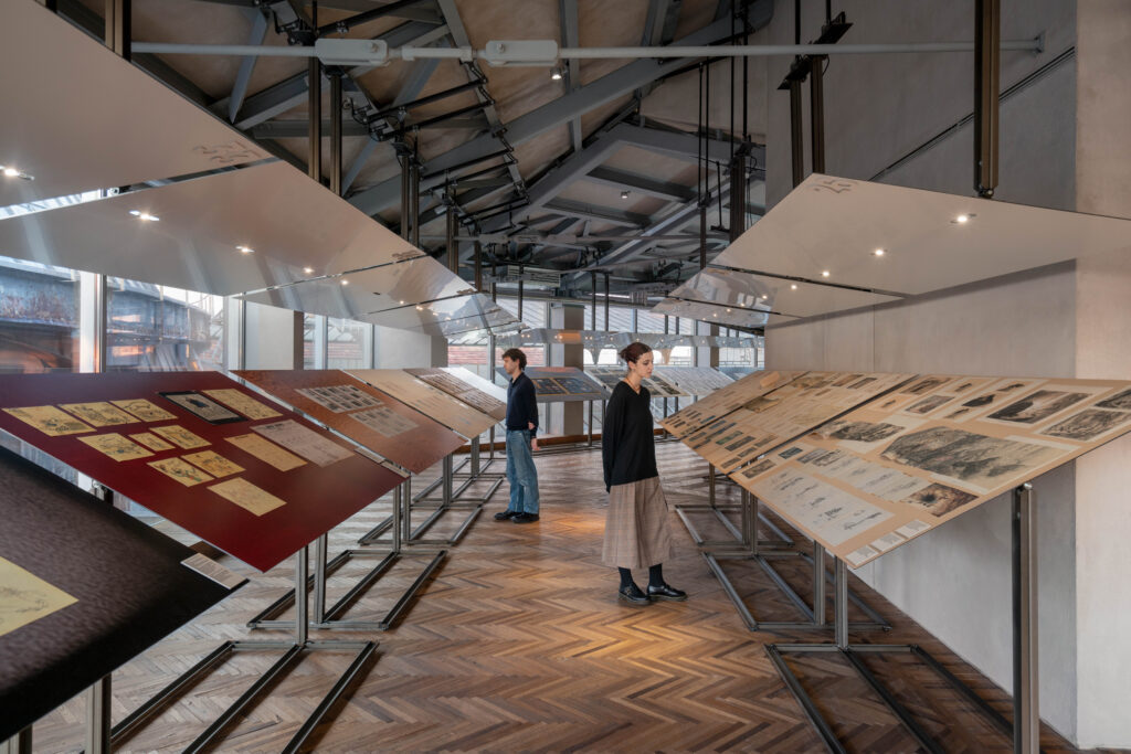 Exhibition view of “A Kind of Language: Storyboards and Other Renderings for Cinema” Curated by Melissa Harris Osservatorio Fondazione Prada, Milan Photo: Piercarlo Quecchia – DSL Studio / @piercarloquecchia - @dsl__studio Courtesy: Fondazione Prada