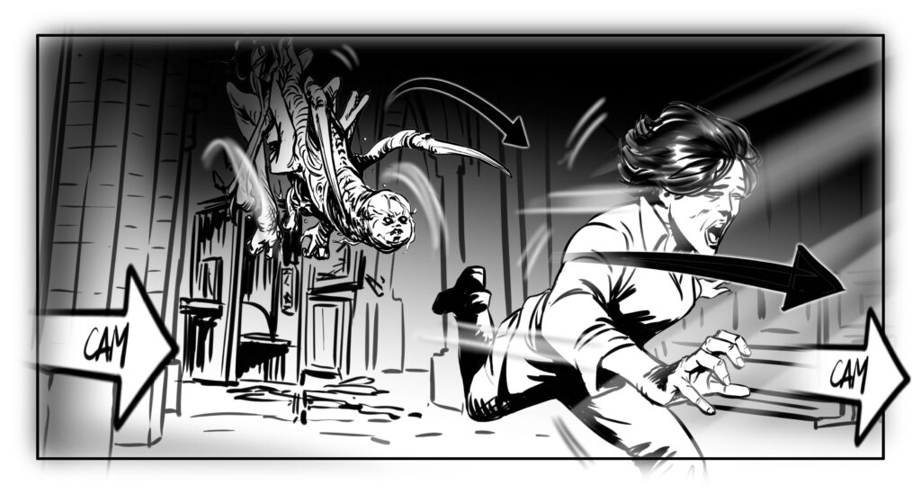 30 monedas, directed by Álex de la Iglesia, 2020. Produced by Pokeepsie Films, HBO Max. Storyboards by Pablo Buratti Courtesy Pablo Buratti