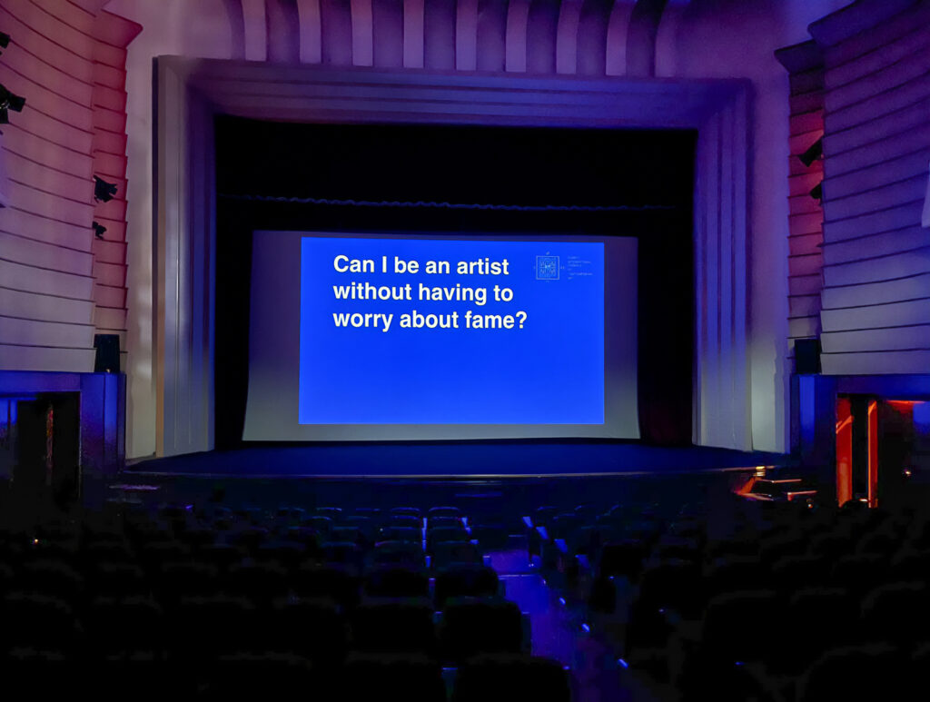 Installation view, Durrës International Biennale of Contemporary Art, Aleksandër Moisiu Theatre, Durres, AL, 5 october - 24 november 2024. Courtesy Enrico Dedin